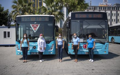 BÜYÜKŞEHİR’İN KADIN OTOBÜS ŞOFÖRLERİ YÖNÜNÜ YAYLALARA ÇEVİRDİ