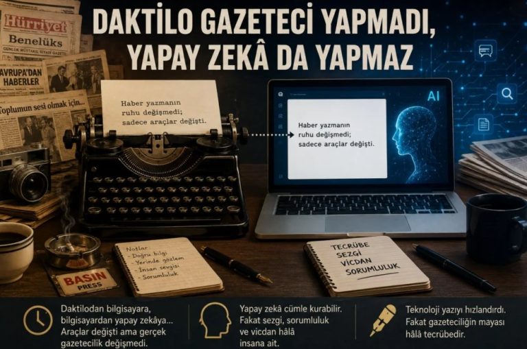 DAKTİLO GAZETECİ YAPMADI, YAPAY ZEKÂ DA YAPMAZ…